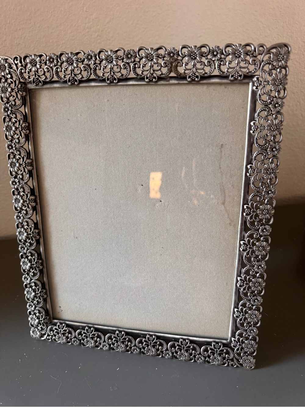 Ornate Silver Floral Picture Frame - Classic Home Accent